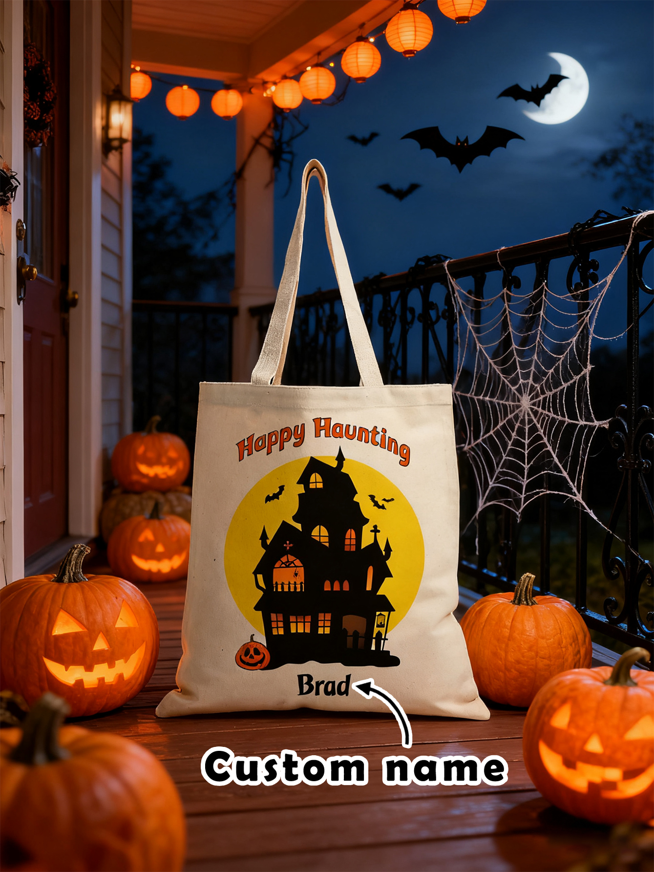Custom Halloween Castle Candy Tote